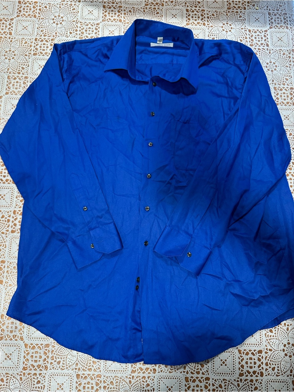 Geoffrey Beene Men’s Big Royal Blue Wrinkle Free Long Sleeve Dress Shirt